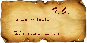 Torday Olimpia névjegykártya